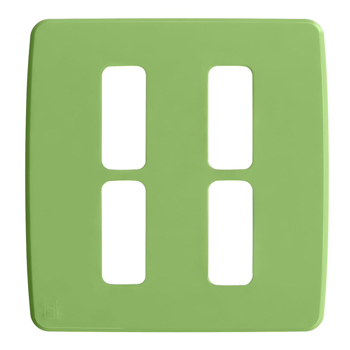 Placa Acabamento 4x4 4 Módulos 2+2 Postos Separados Verde Composé 13208224 Weg