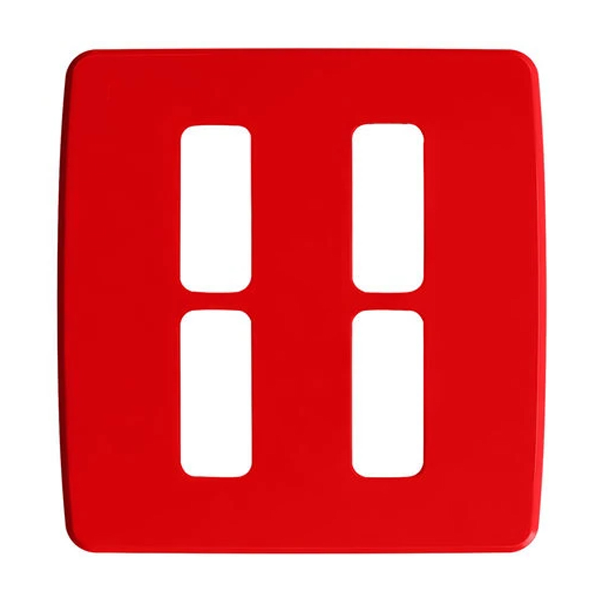 Placa Acabamento 4x4 4 Módulos 2+2 Postos Separados Vermelho Composé 13208227 Weg
