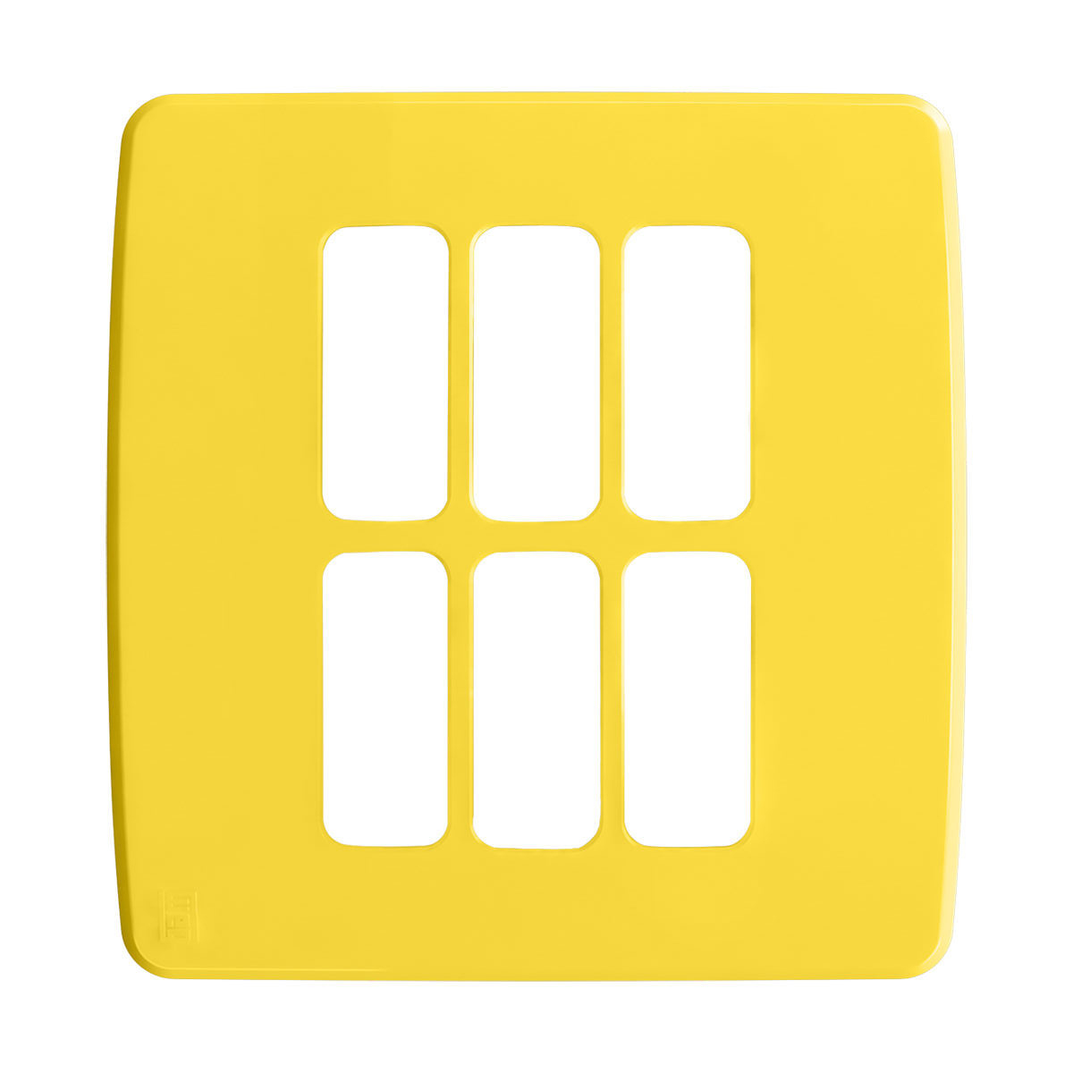 Placa Acabamento 4X4 Polegadas 6 Módulos 3+3 Postos Separados Amarelo Composé Weg