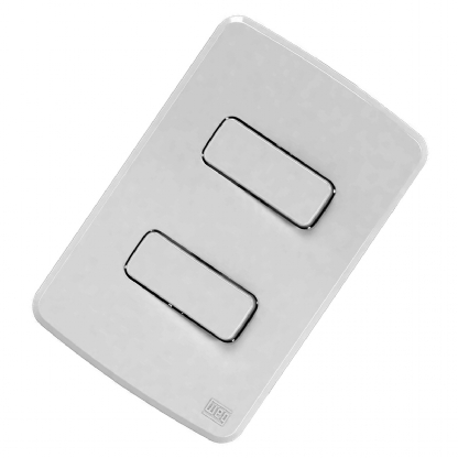 Conjunto 1 Interruptor Simples + 1 Interruptor Paralelo Distanciados 10A 4X2 Composé Branco - WEG