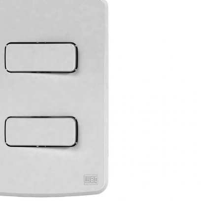 Conjunto 1 Interruptor Simples + 1 Interruptor Paralelo Distanciados 10A 4X2 Composé Branco - WEG