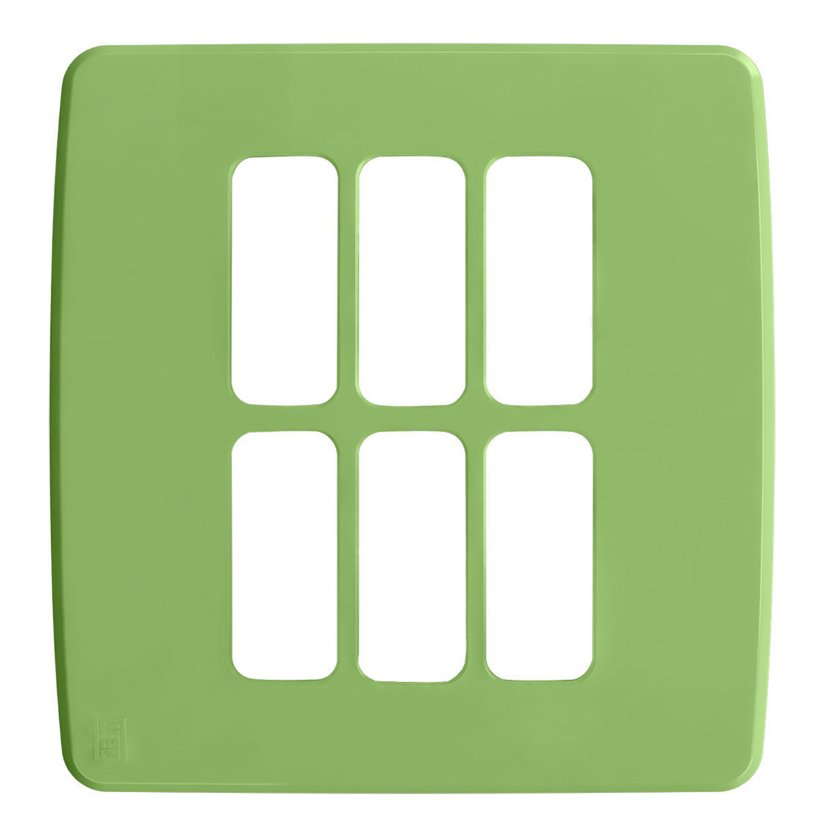 Placa Acabamento 4X4 6 Módulos 3+3 Postos Separados Verde Composé 13208247 Weg