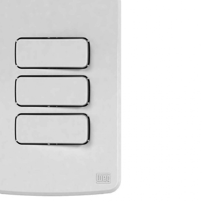 Conjunto 3 Interruptor Simples 10A 250V Com Placa 4X2 Branco Compose 13272423 - WEG