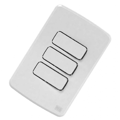 Conjunto 2 Interruptores Simples + 1 Interruptores Paralelo 10A 4X2 Composé Branco - WEG
