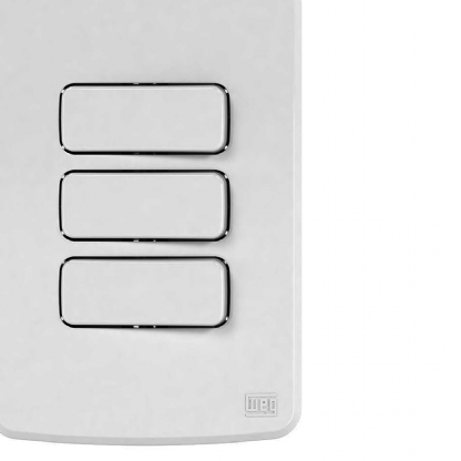 Conjunto 2 Interruptores Simples + 1 Interruptores Paralelo 10A 4X2 Composé Branco - WEG
