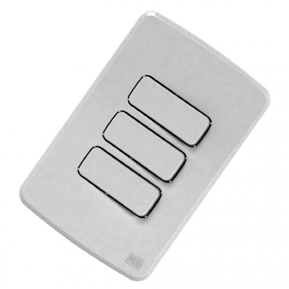 Conjunto 1 Interruptor Simples + 2 Interruptores Paralelo 10A 4X2 Composé Branco - WEG