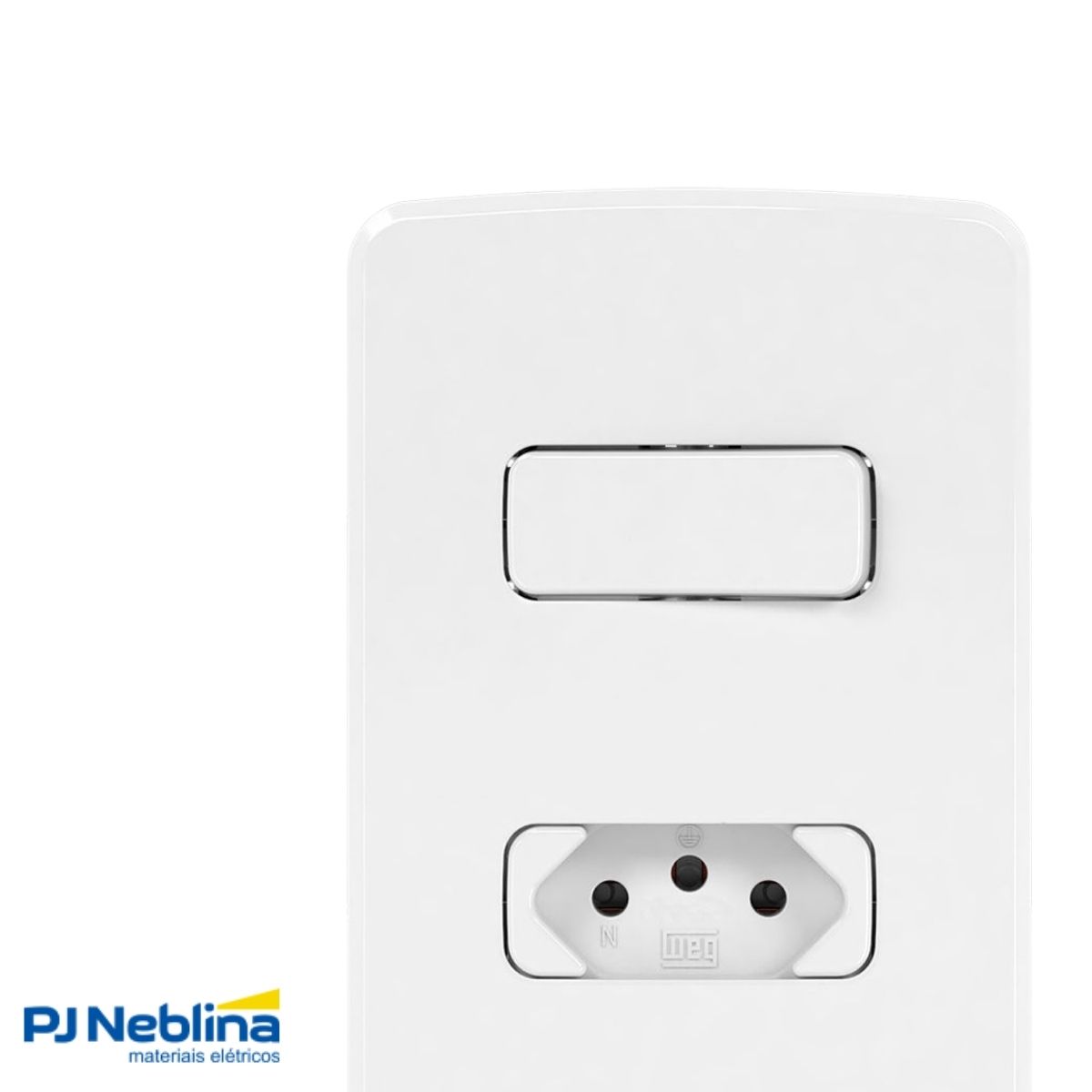Conjunto 1 Interruptor Paralelo + 1 Tomada 2P+T Distanciados 10A 250V C/Placa 4X2 Branco Compose - Weg