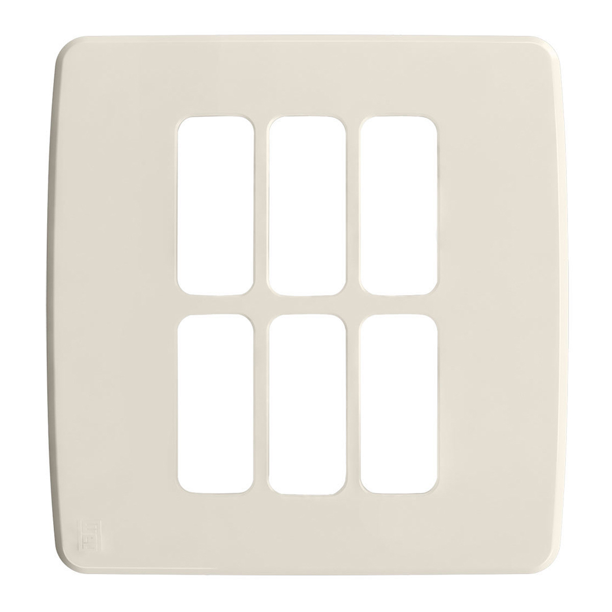 Placa Acabamento 4x4 6 Módulos 3+3 Postos Separados Marfim Composé 13272902 Weg