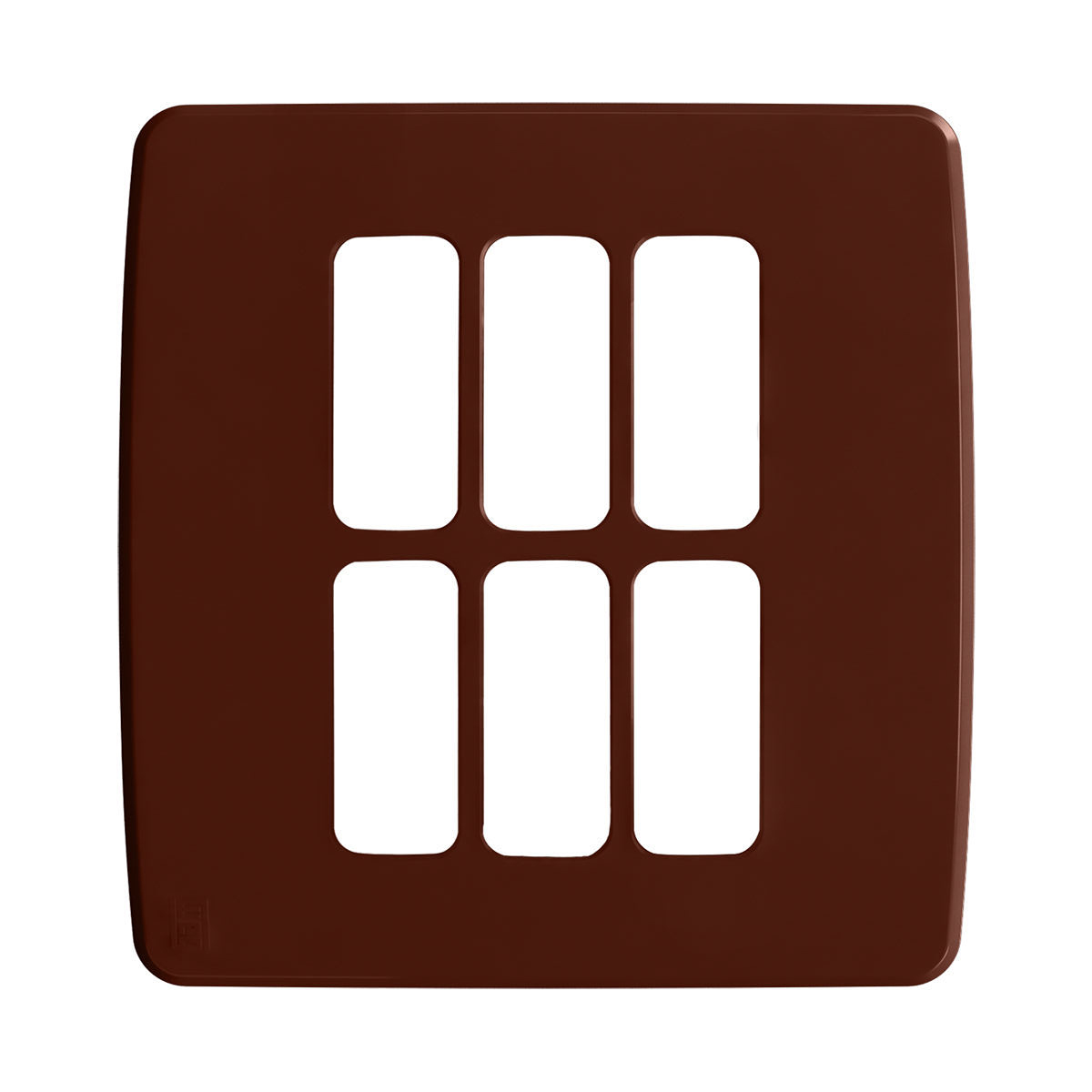 Placa Acabamento 4X4 Polegadas 6 Módulos 3+3 Postos Separados Marrom Composé Weg