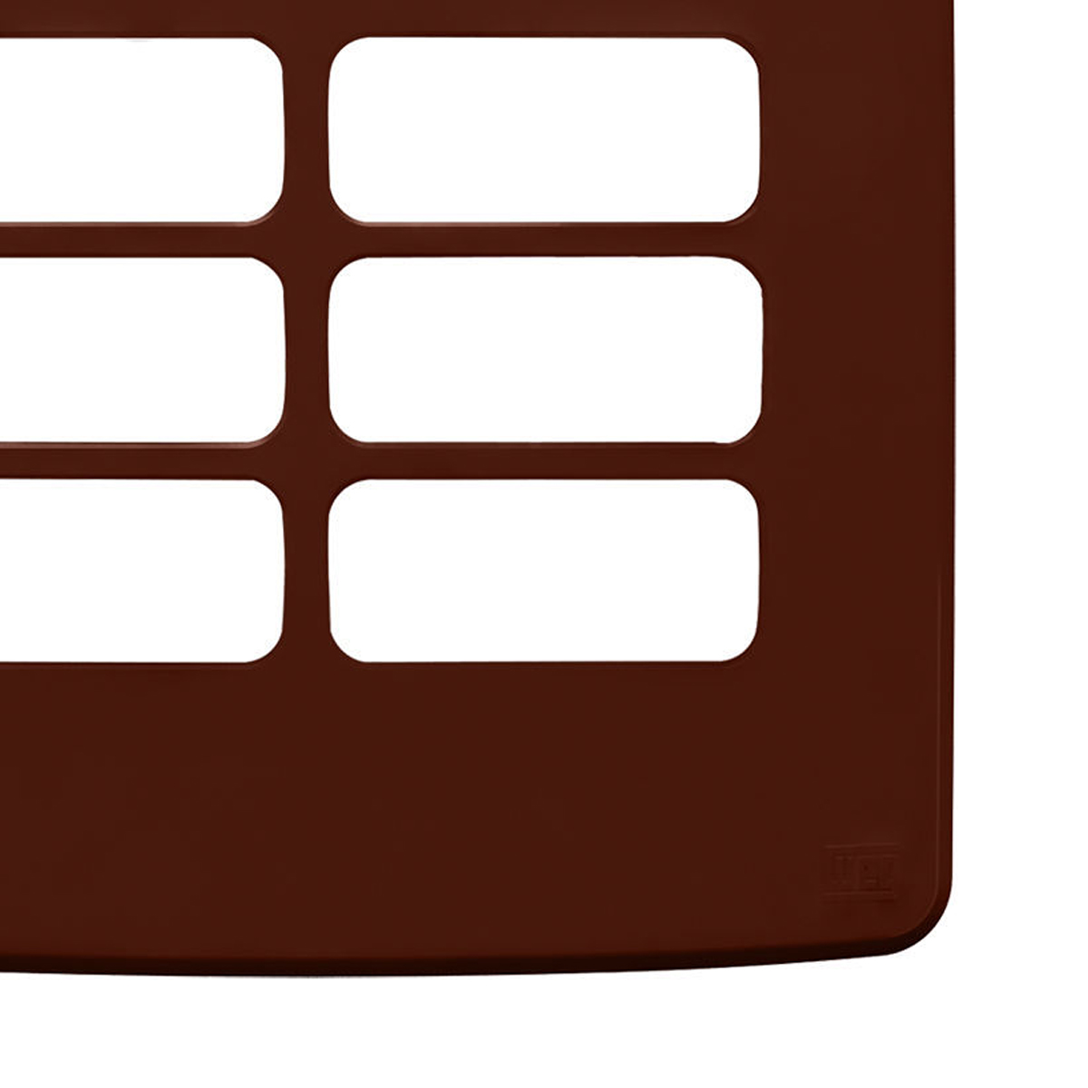 Placa Acabamento 4X4 Polegadas 6 Módulos 3+3 Postos Separados Marrom Composé Weg