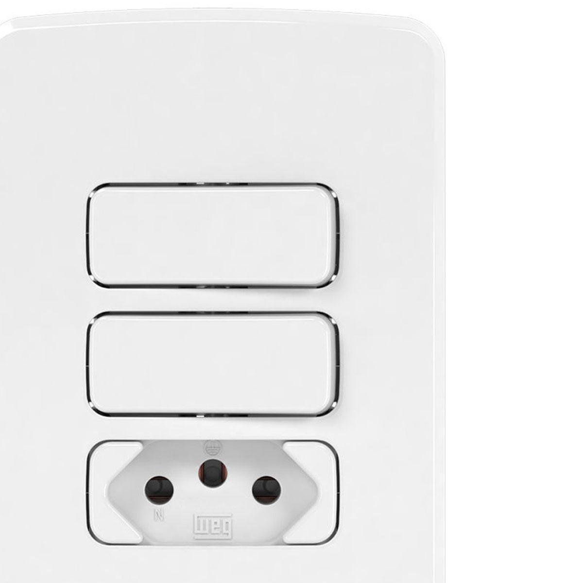 Conjunto 2 Interruptores Paralelo + 1 Tomada 10A 4X2 Composé Branco - WEG