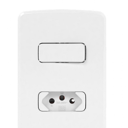 Conjunto 1 Interruptor Simples + 1 Tomada Distanciados 20A 4X2 Composé Branco - WEG