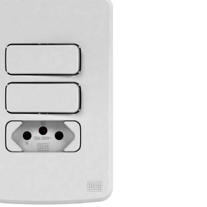Conjunto 2 Interruptores Paralelo + 1 Tomada 20A 4X2 Composé Branco - WEG