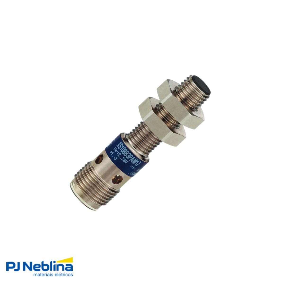 Sensor Indutivo Cilíndrico Roscado Sn=2,5Mm M8X1,00Mm Latão Niquelado 3 Fios 12-24Vcc Conector M12 4 Pinos Npn 1Na 1 Led - Telemecanique