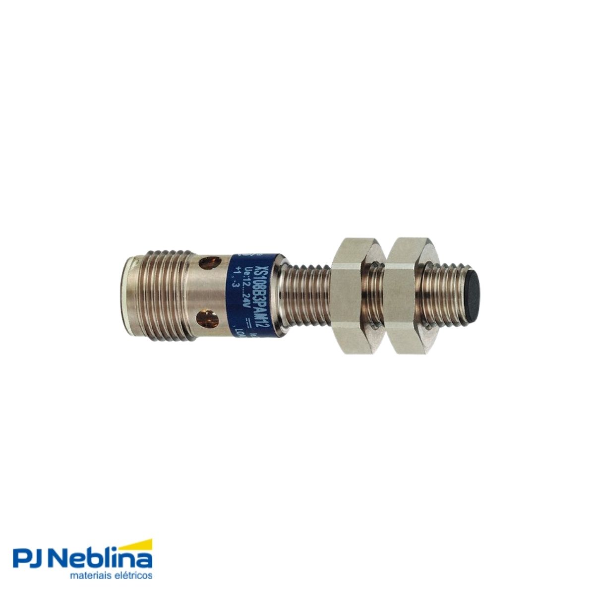Sensor Indutivo Cilíndrico Roscado Sn=2,5Mm M8X1,00Mm Latão Niquelado 3 Fios 12-24Vcc Conector M12 4 Pinos Npn 1Na 1 Led - Telemecanique