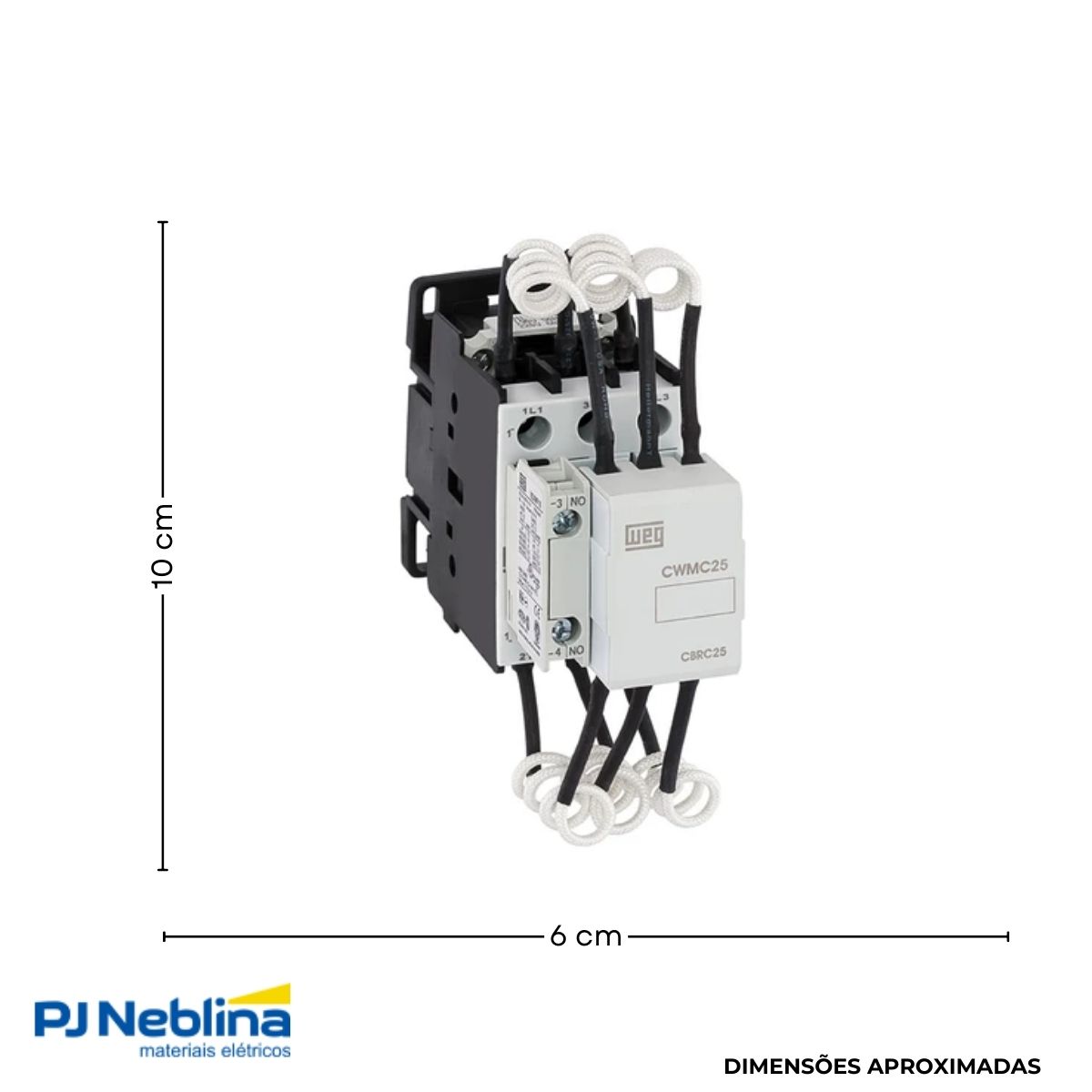 Contator Manobra Capacitor Tripolar 325-380V 50/60Hz 1Na 20Kvar/380-415V 55G - Weg