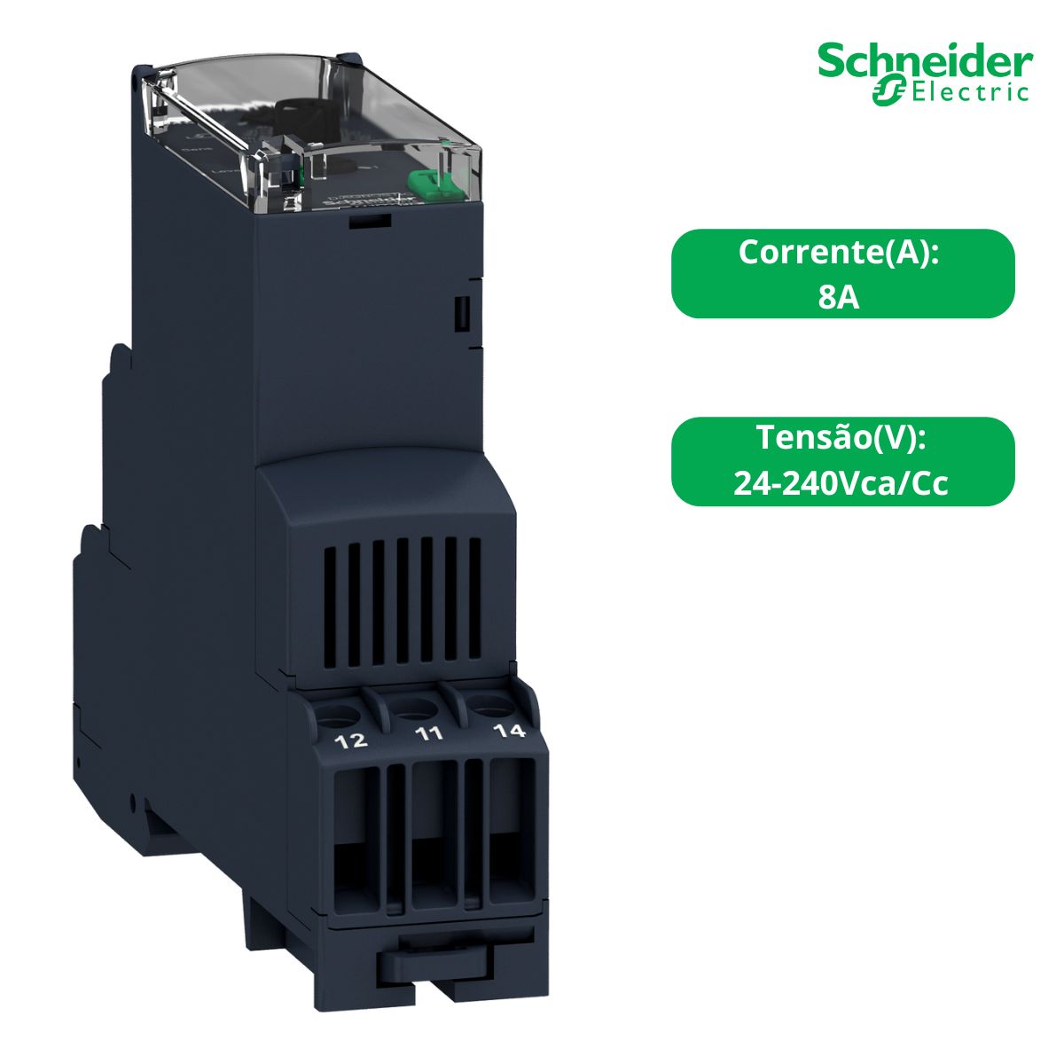 Relé Controle Multifunção Nível 1 Reversível Spdt 8A 24-240Vca/Cc Zelio - Schneider Electric