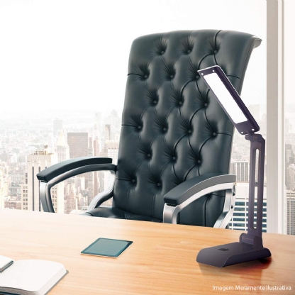 Luminária Mesa Led Articulável Preto 4W Bivolt 6400K Luz Branca - Bronzearte