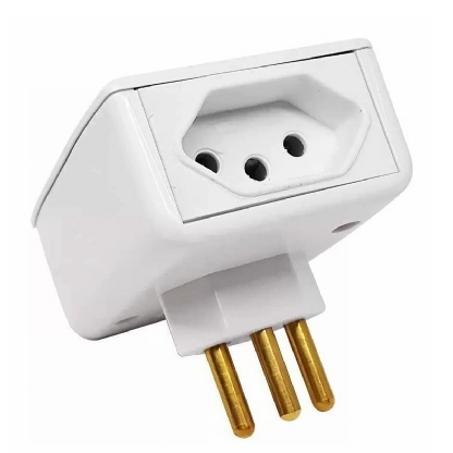 Adaptador Protetor Raio Para Eletrodomésticos Eletrônicos 127V 10A Com 2 Tomadas - Pw