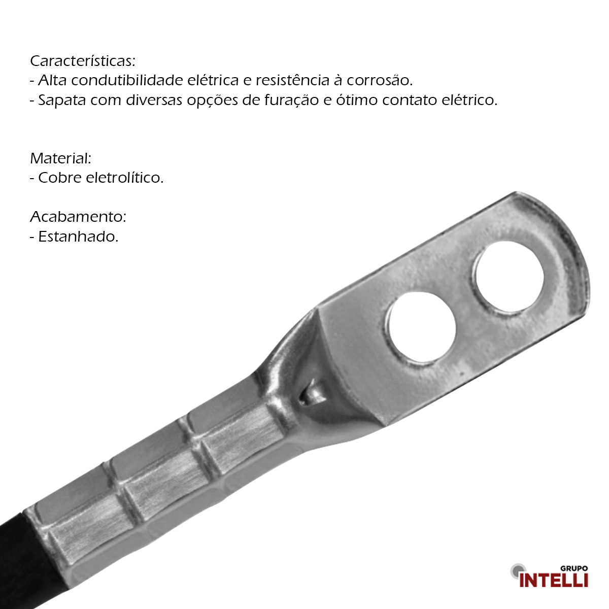 Terminal Compressão 35Mm 2 Compressão 2 Furos F=8,5Mm 5/16 M8 653 Intelli