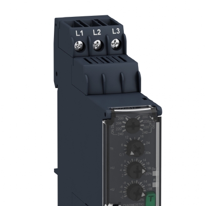 Relé Supervisão Trifásico Falta Fase, Sequência Fase, Sub, Sobretensão RM22TR31 - Schneider Electric