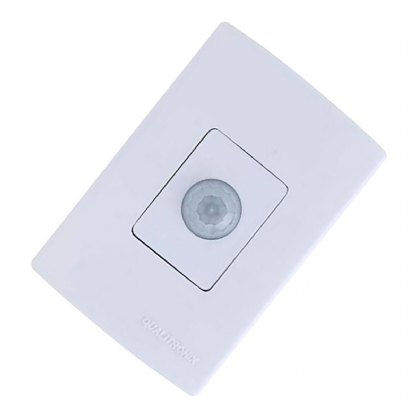 Sensor Presença Com Fotocélula Embutir Parede Bivolt Alcance 10 Metros Branco - Qualitronix