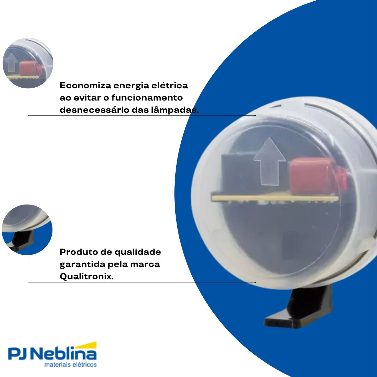 Relé Fotoelétrico 1000W Na 127-220V Terminal C/Suporte - Qualitronix