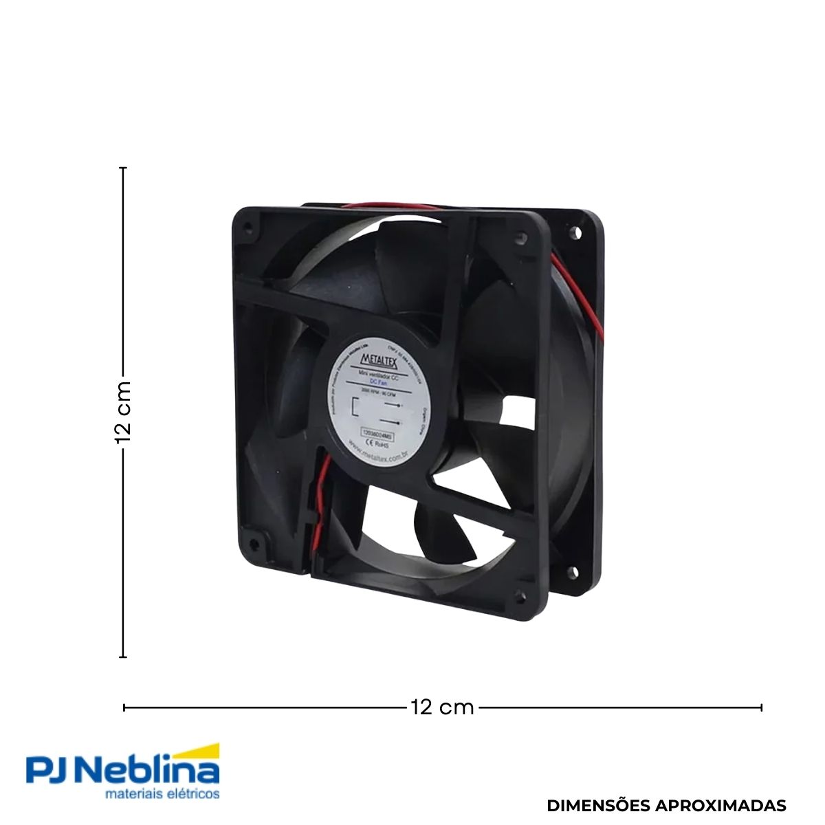 Ventilador 110/220Vca 120X120X38Mm Ball 3000Rpm - Metaltex