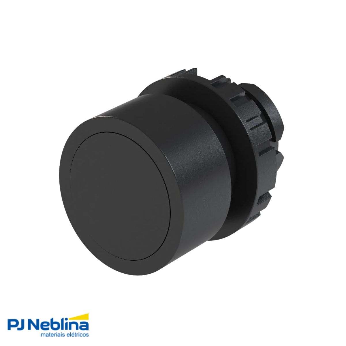 Botão Comando Pulsador Faceado Redondo 22 mm Plástico Preto 1Na - Weg