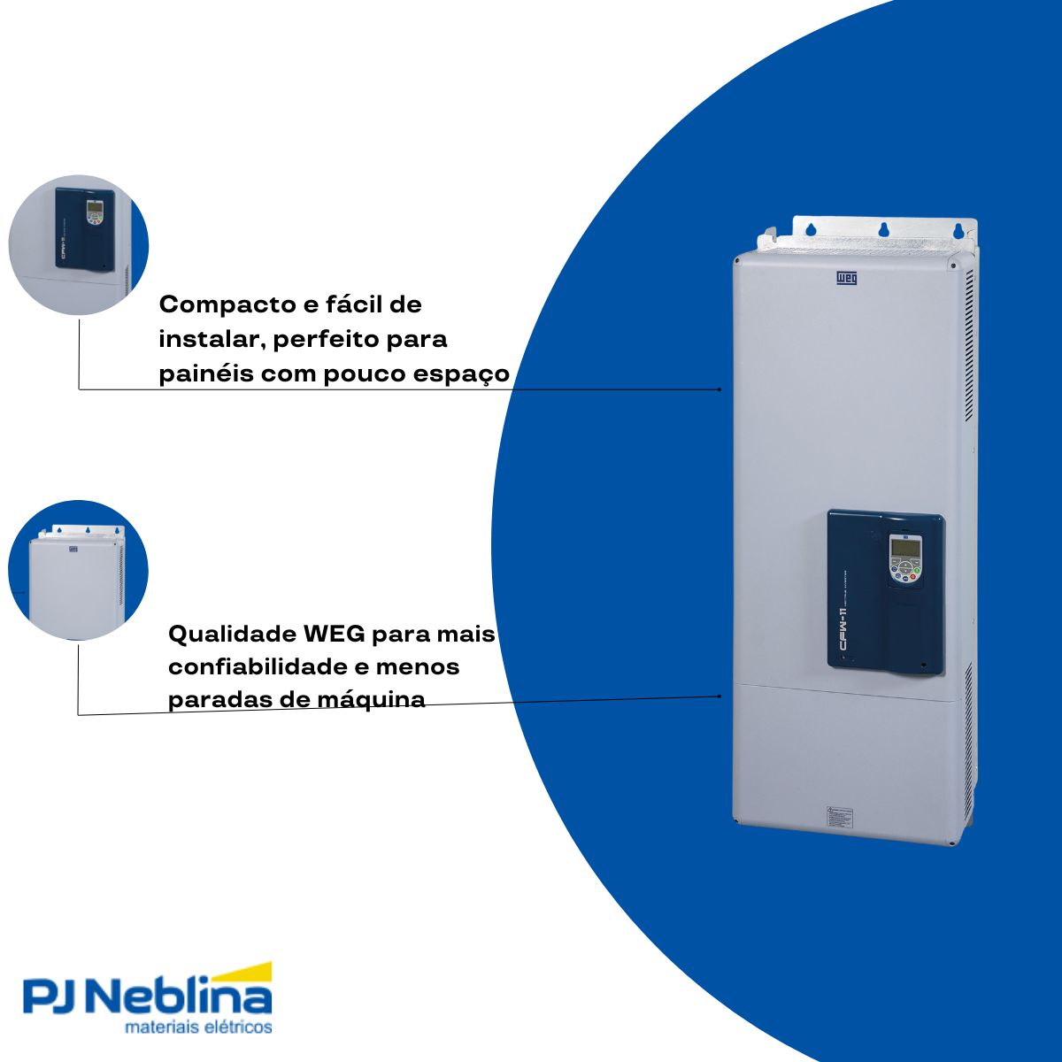 Inversor Frequência Trifásico 380-480V 50/60Hz 312A 150Kw C/Filtro - Weg