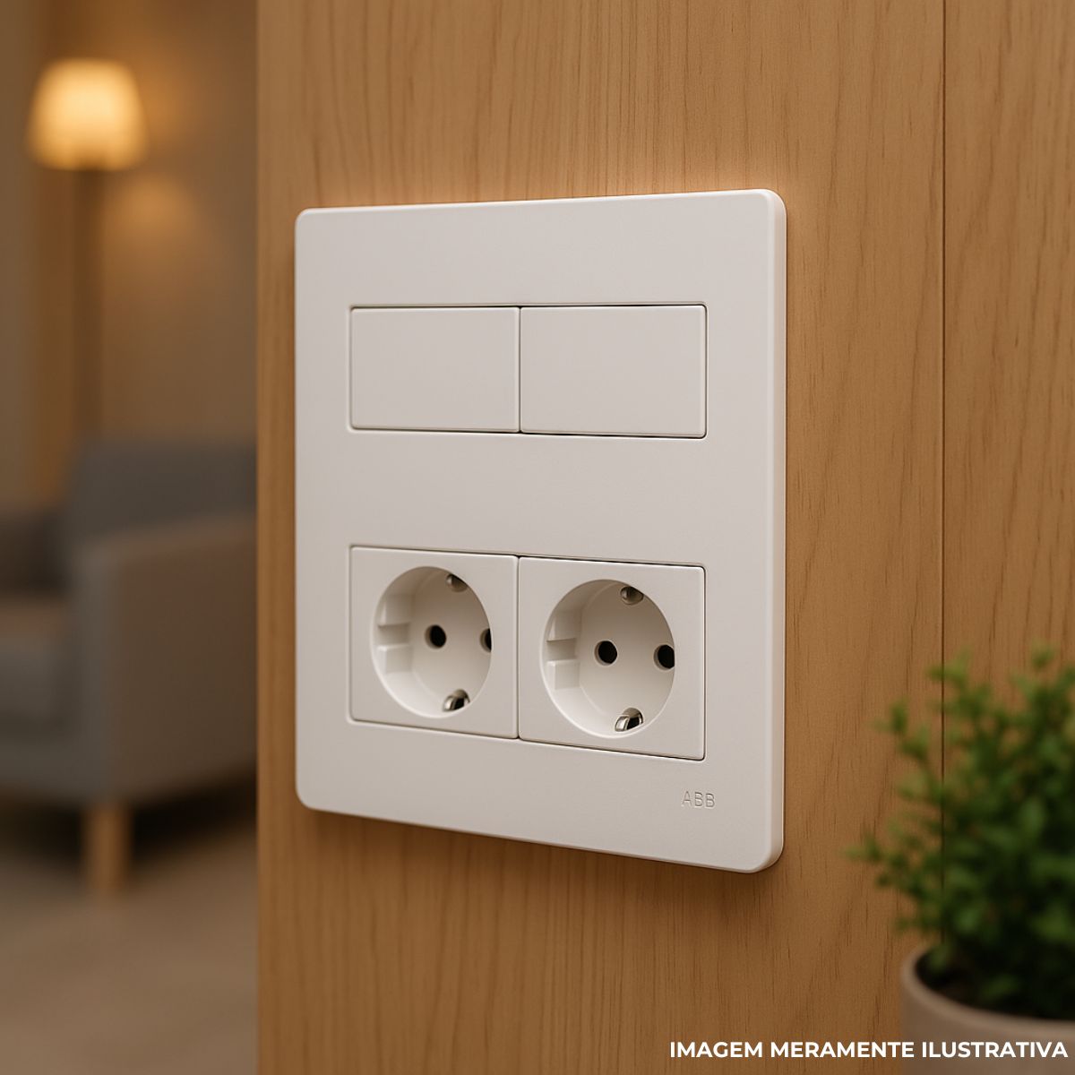 Placa Acabamento 4X4 (4 Mod) 2+2 Postos Branco Unno - Abb