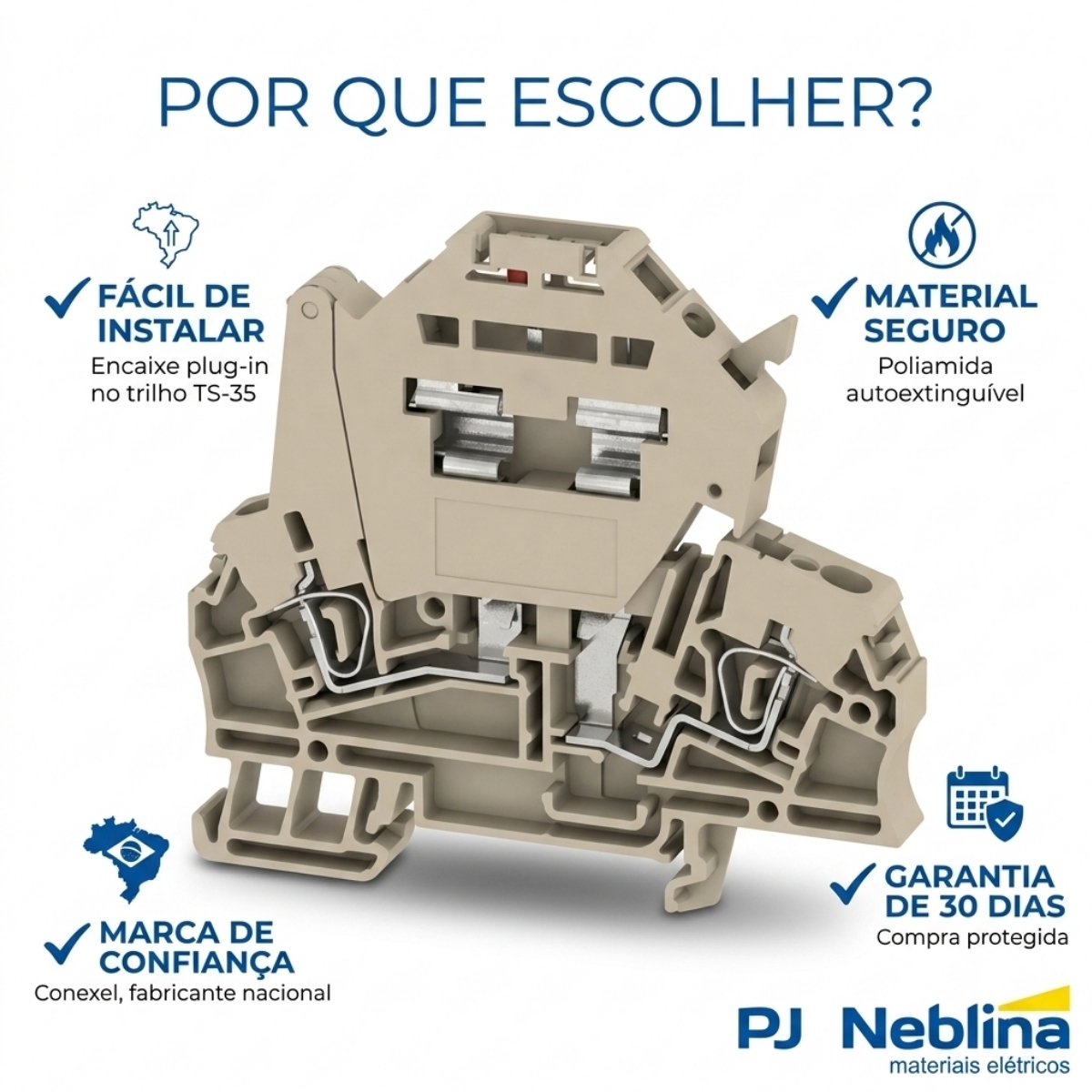 Conector Borne Passagem Porta Fusível 2 Conexões 2,50Mm 250V Bege - Conexel
