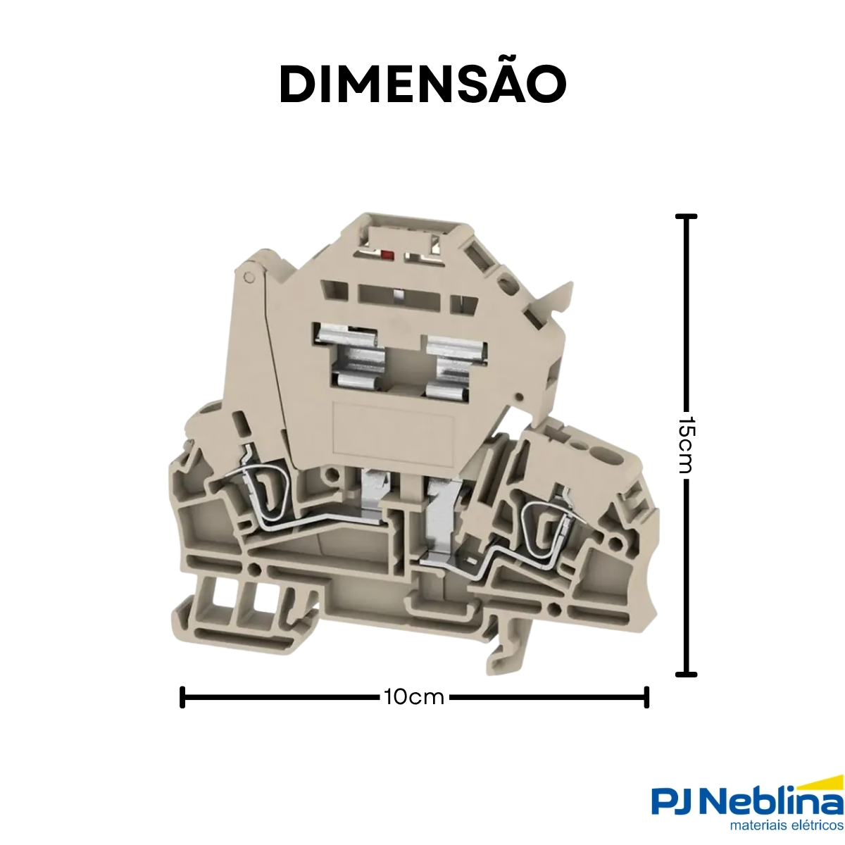 Conector Borne Passagem Porta Fusível 2 Conexões 2,50Mm 250V Bege - Conexel