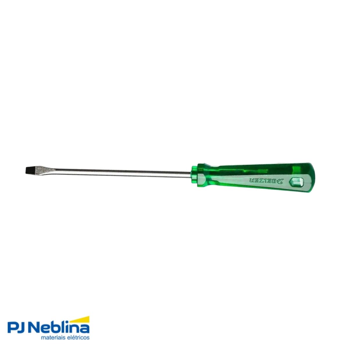 Chave Fenda Simples 5/16X6Pol (8X150Mm) Cabo Ergonom Verde - Belzer