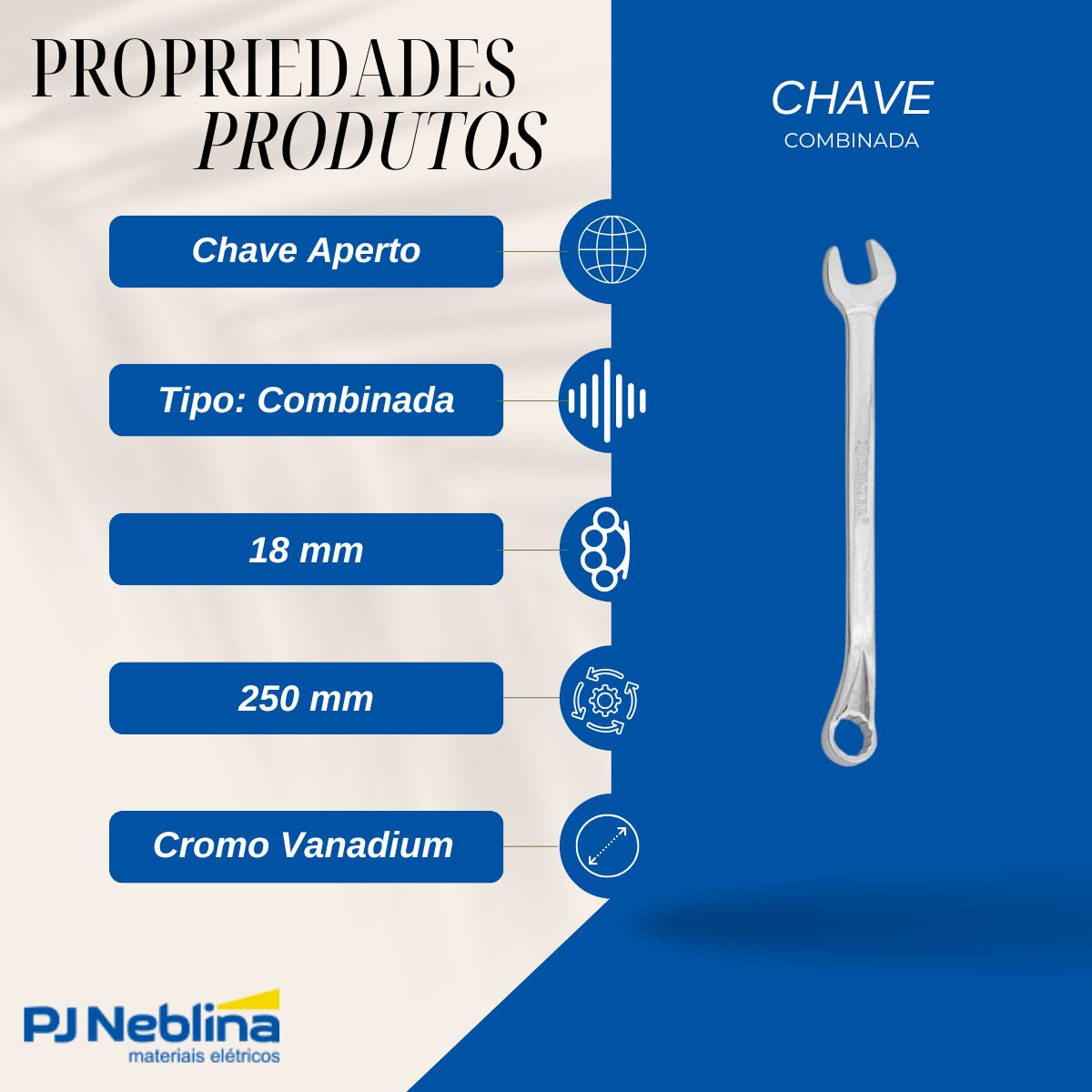 Chave Combinada 18 mm - Belzer