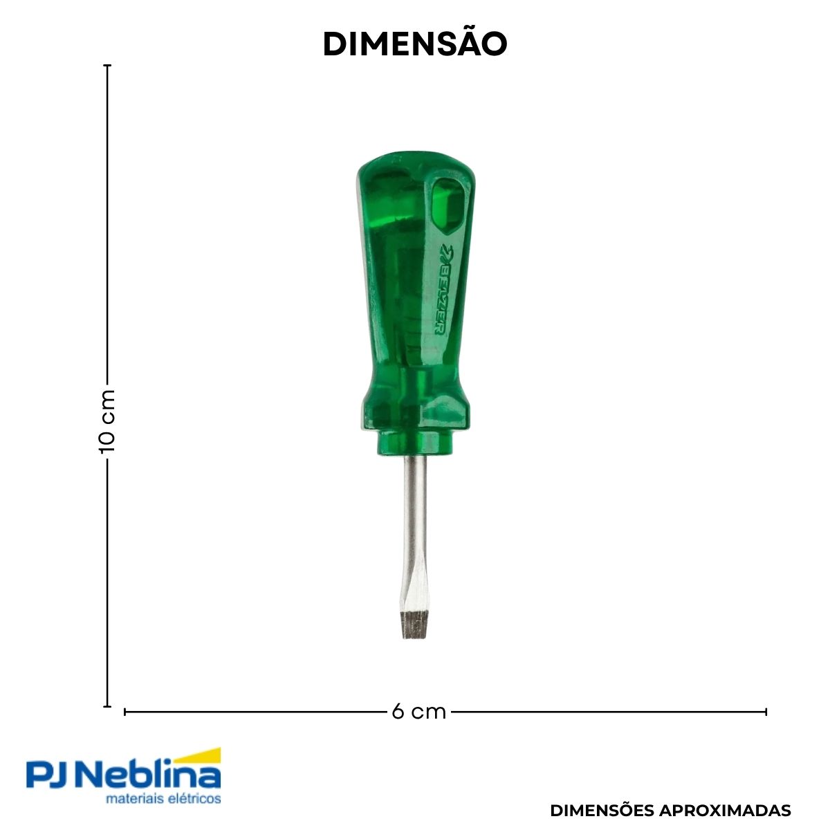 Chave Fenda (Cotoco) Simples 1/4X1.1/2 (6X38Mm) Cabo Ergonom Verde