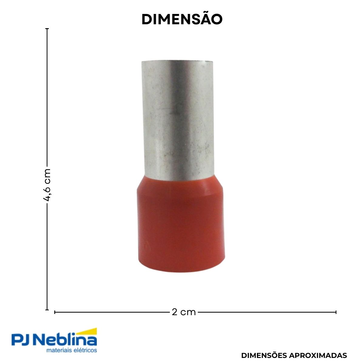 Terminal Tubular (ilhos) 95mm (3/0awg) Pre-isolado Vm