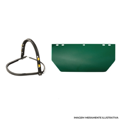 Suporte Fixação Verde Com Visor Policarbonato Para Capacete - Carbografite