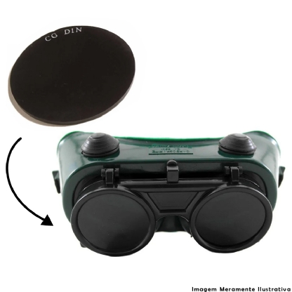 Lente Proteção Redonda Tonalidade 6 50mm - Carbografite