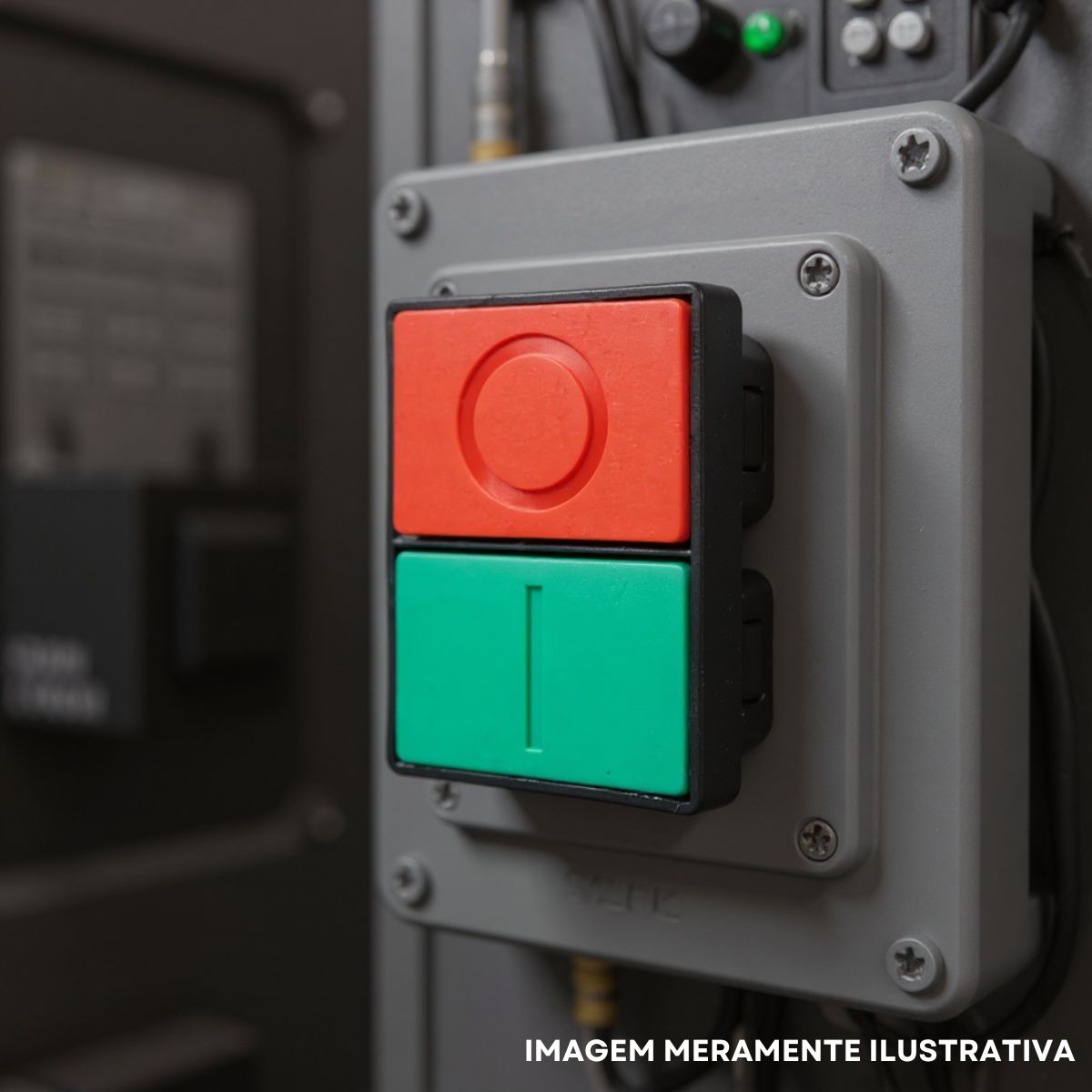 Botão Comando Duplo Pulsador Saliente Retangular 22,5Mm Plástico Vd/Vm 1Na+1Nf (I/O) - Steck