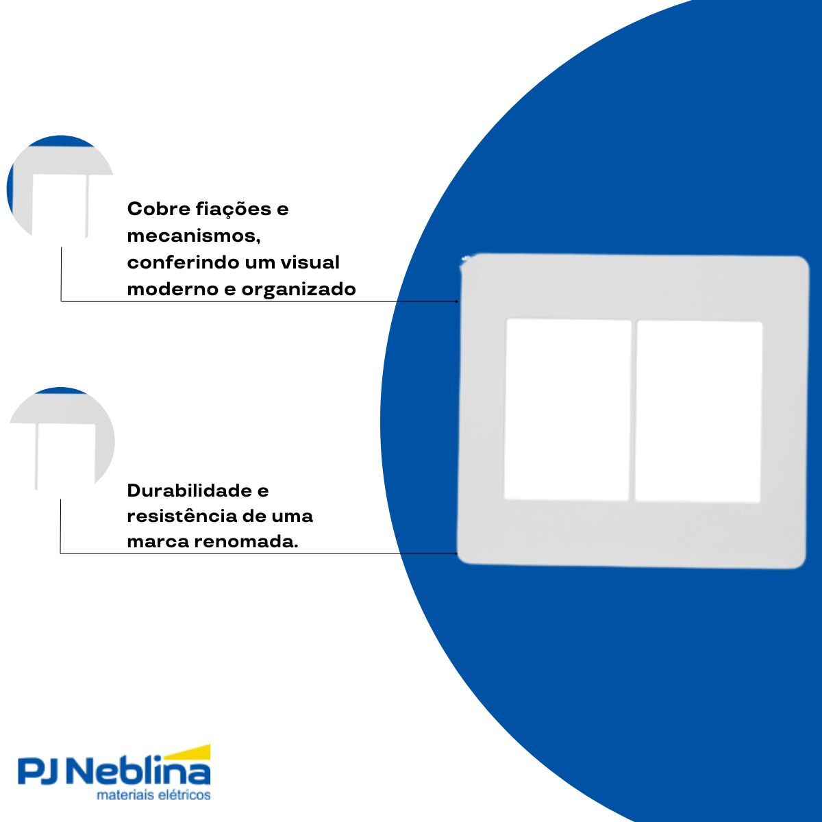 Placa Acabamento 4X4 (6 Mod) 3+3 Postos Branco Unno - Abb