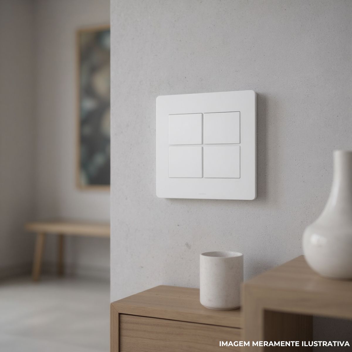 Placa Acabamento 4X4 (6 Mod) 3+3 Postos Branco Unno - Abb