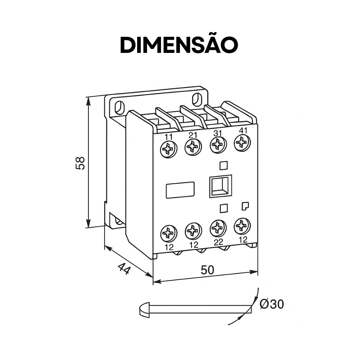 Contator Mini Potencia Tripolar 16A 24Vcc 1Na Weg