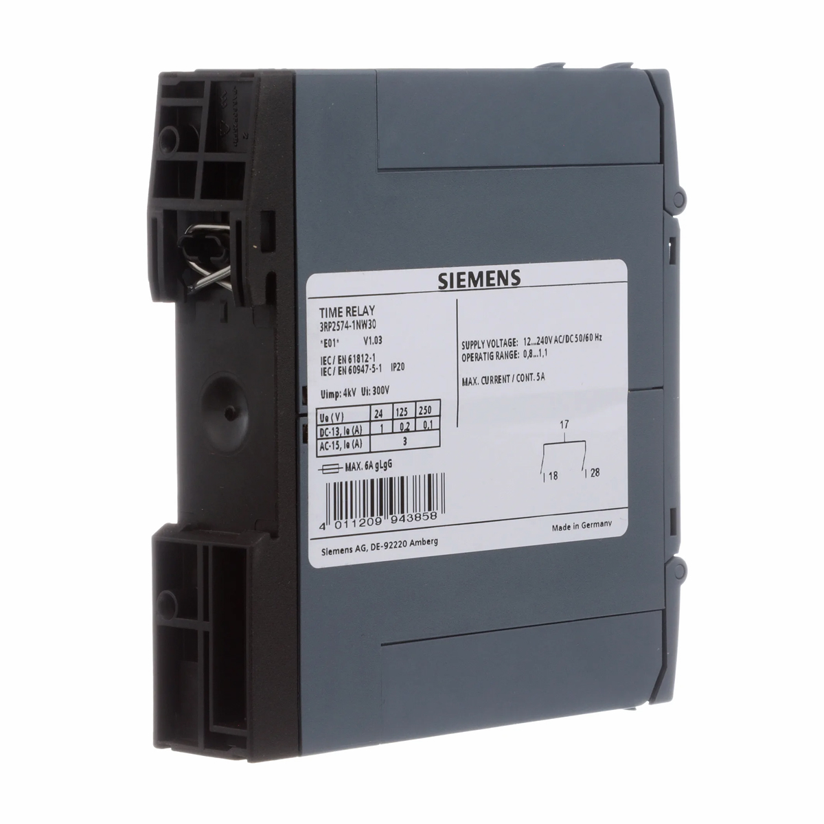 Relé Temporizador Eletrônico Função Estrela Triângulo 12-240Vac/Dc 1-20S 50/60Hz 3RP25741NW30 Siemens