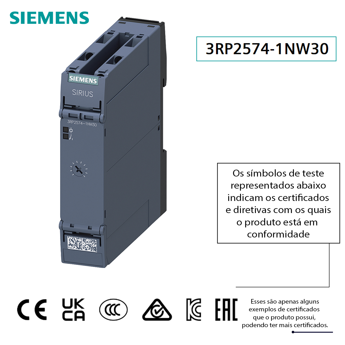 Relé Temporizador Eletrônico Função Estrela Triângulo 12-240Vac/Dc 1-20S 50/60Hz 3RP25741NW30 Siemens