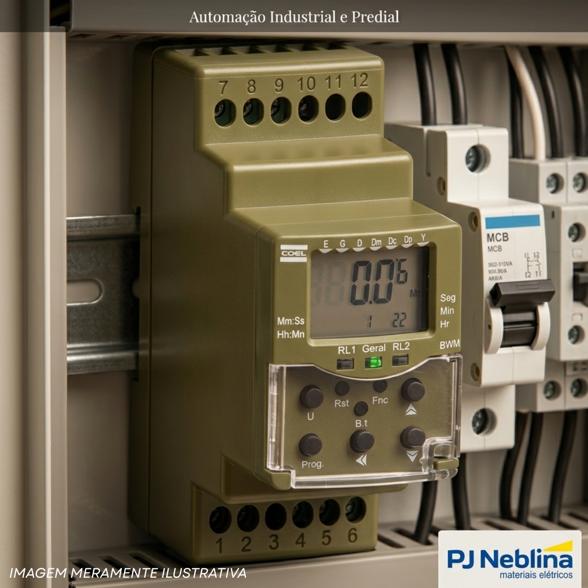 Rele Temporizador Digital Multifunção Multiescala 2 Spdt (2Naf) 100-240Vca/Cc - Coel