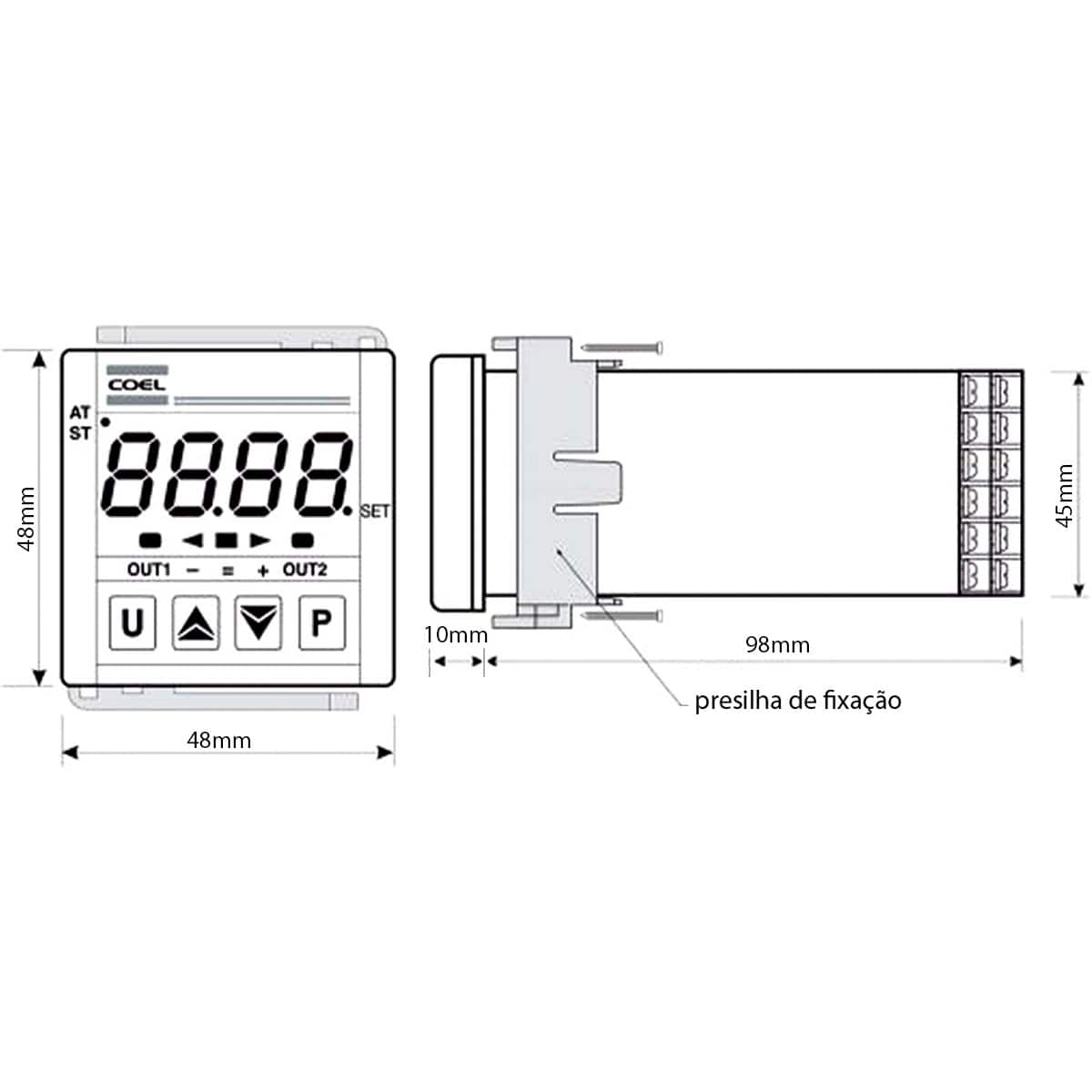 Relé Temporizador Digital Contador/Multifunção 1Seg-9999H 2 Spdt 2Naf 100-240V T42HLRR-K-P Coel
