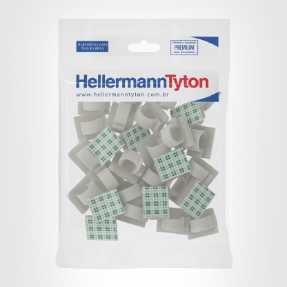 Clip Fixador Auto Adesivo Transparente 12,5mm Com 1000 Unidades - Hellermann