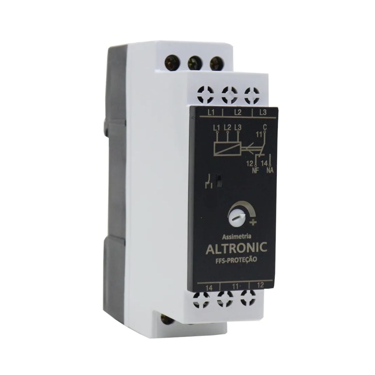 Relé Supervisão Trifásico Falta Fase Assimetria Modular S/Neutro 220-380V 1Rev (Spdt) - Altronic