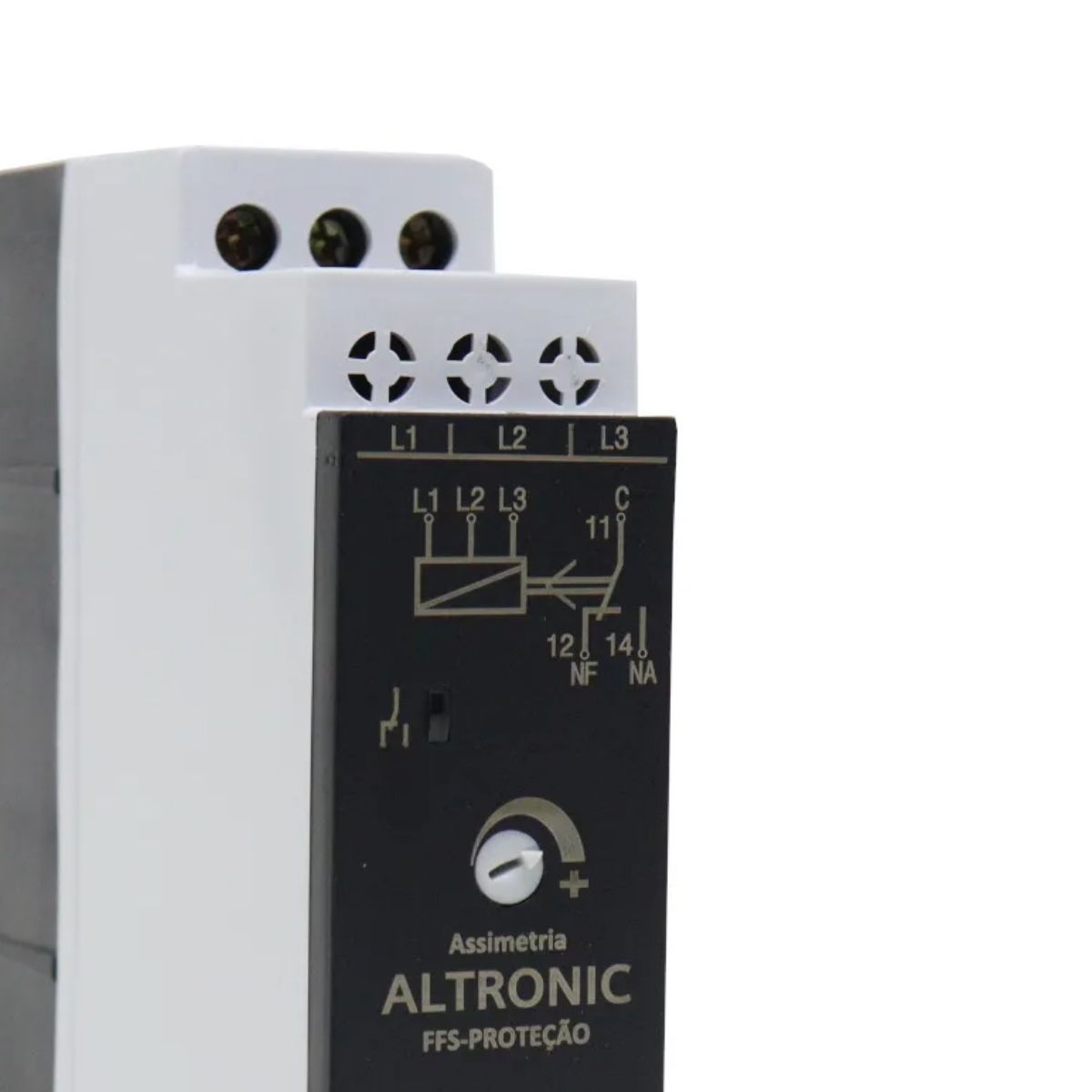 Relé Supervisão Trifásico Falta Fase Assimetria Modular S/Neutro 220-380V 1Rev (Spdt) - Altronic